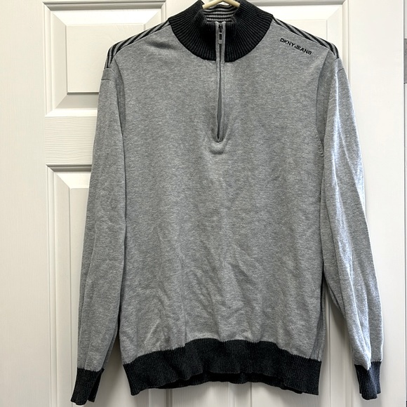 Dkny Other - DKNY Men’s sweater with zipper Size L grey with Dark grey